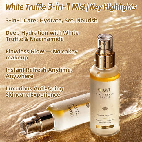 QIAWI™ White Truffle 3-in-1 Mist | Hydrating Skincare & Flawless Setting & Hair Nourishment