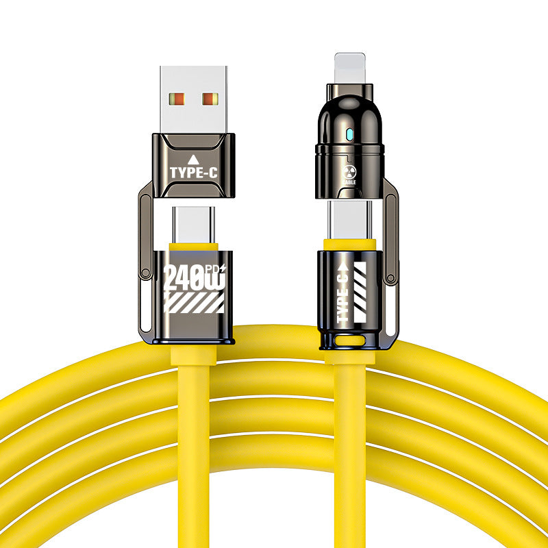QIAWI -4-in-1 Multi USB Charging Cable 240W 4 ft (1.2 meters)