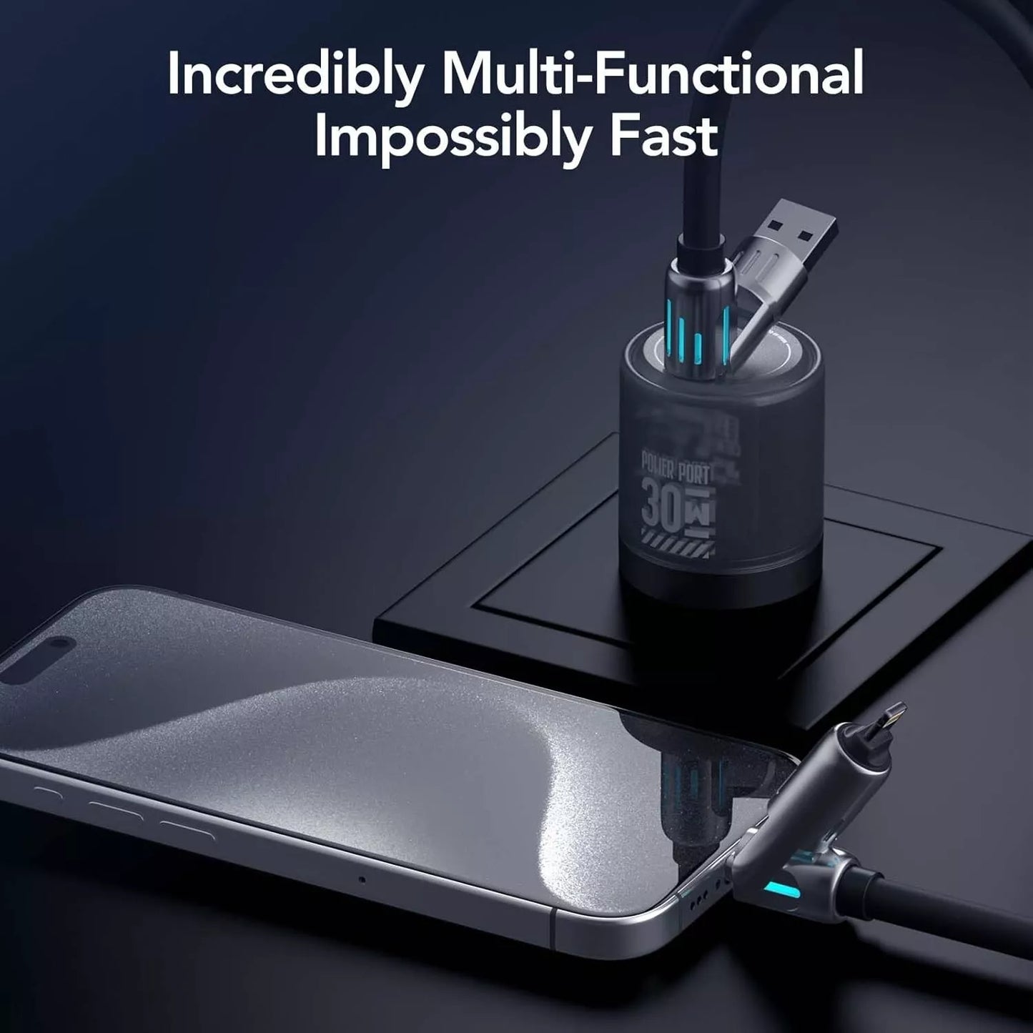 QIAWI -4-in-1 Multi USB Charging Cable 240W 4 ft (1.2 meters)