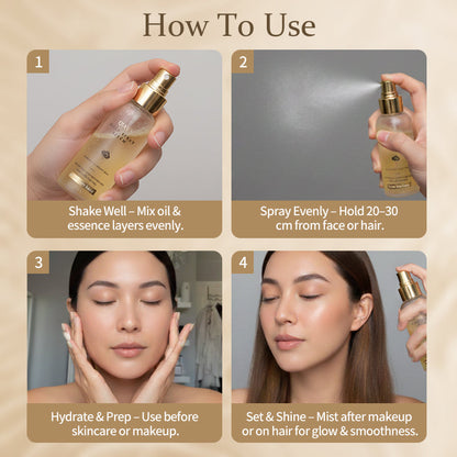 QIAWI™ White Truffle 3-in-1 Mist | Hydrating Skincare &  Flawless Setting &  Hair Nourishment