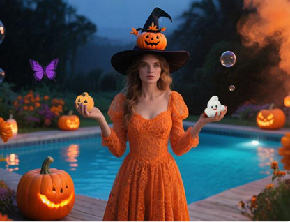 🎃 Halloween Bath Bomb Gift Set 🛁 – 6pcs Spooky & Cute Fizzy Balls 👻🦇🧙‍♀️