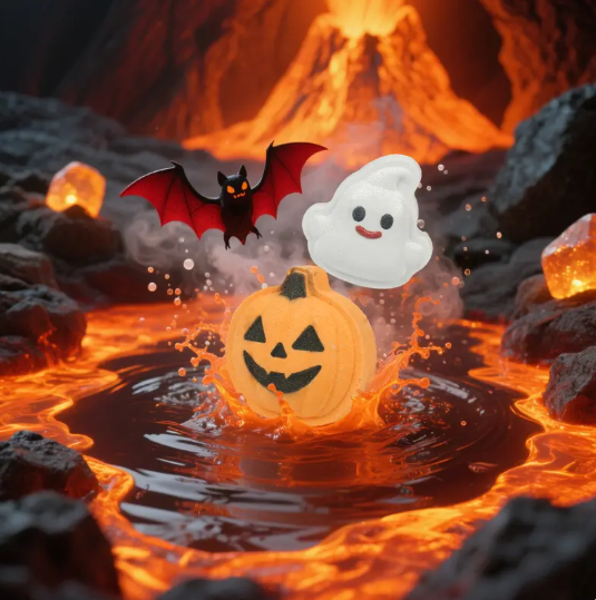 🎃 Halloween Bath Bomb Gift Set 🛁 – 6pcs Spooky & Cute Fizzy Balls 👻🦇🧙‍♀️