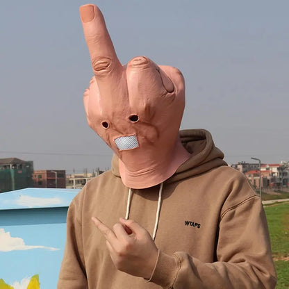 Middle Finger Head Mask: The Ultimate Party Prank Prop