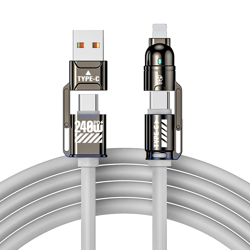 QIAWI -4-in-1 Multi USB Charging Cable 240W 4 ft (1.2 meters)