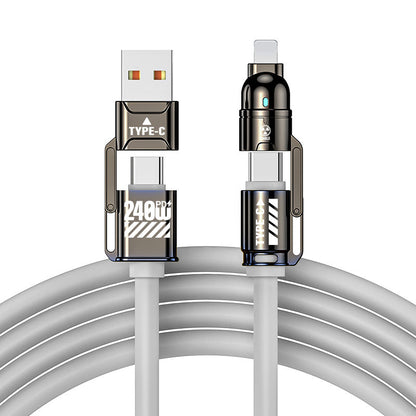 QIAWI -4-in-1 Multi USB Charging Cable 240W 4 ft (1.2 meters)