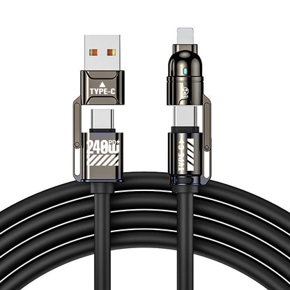 QIAWI -4-in-1 Multi USB Charging Cable 240W 4 ft (1.2 meters)