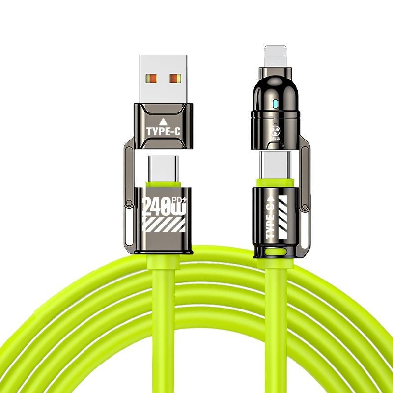 QIAWI -4-in-1 Multi USB Charging Cable 240W 4 ft (1.2 meters)