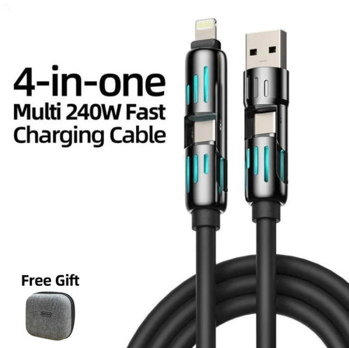QIAWI -4-in-1 Multi USB Charging Cable 240W 4 ft (1.2 meters)