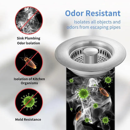 Upgraded 3 in 1 Kitchen Sink Drain Strainer