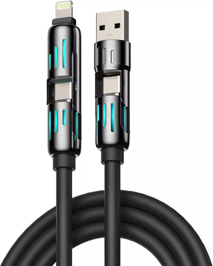 QIAWI -4-in-1 Multi USB Charging Cable 240W 4 ft (1.2 meters)